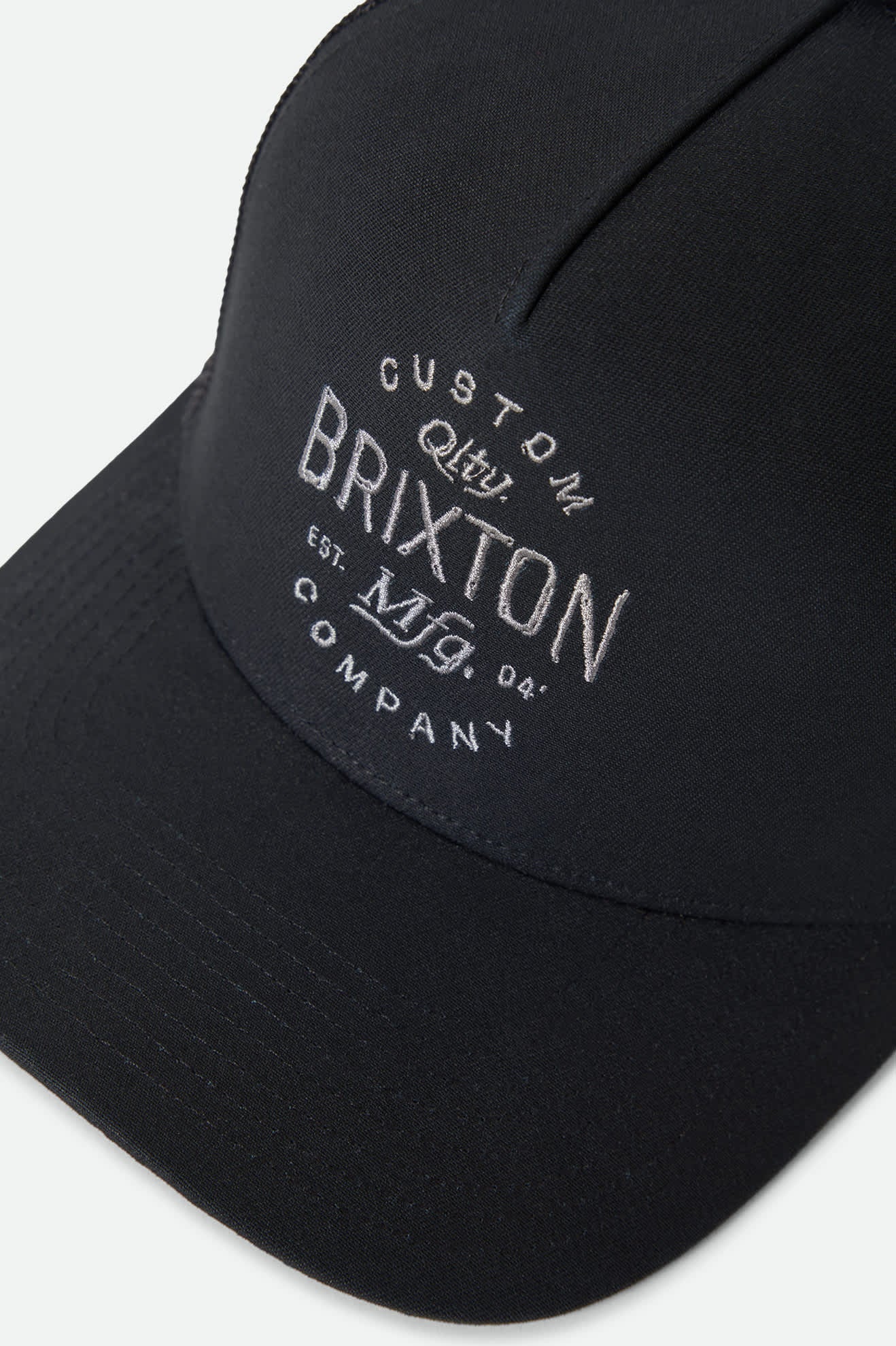black embroidered brixton hat
