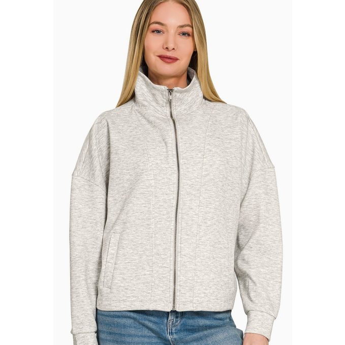Scuba Full Zip Jacket || Heather Grey