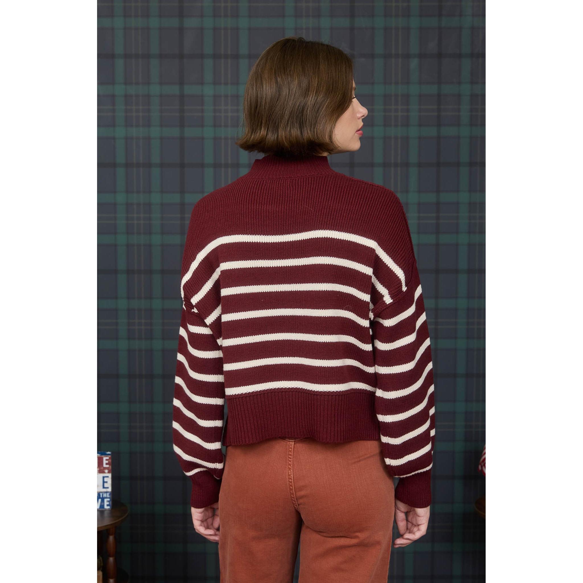 Mock Neck Drop Shoulder Sweater