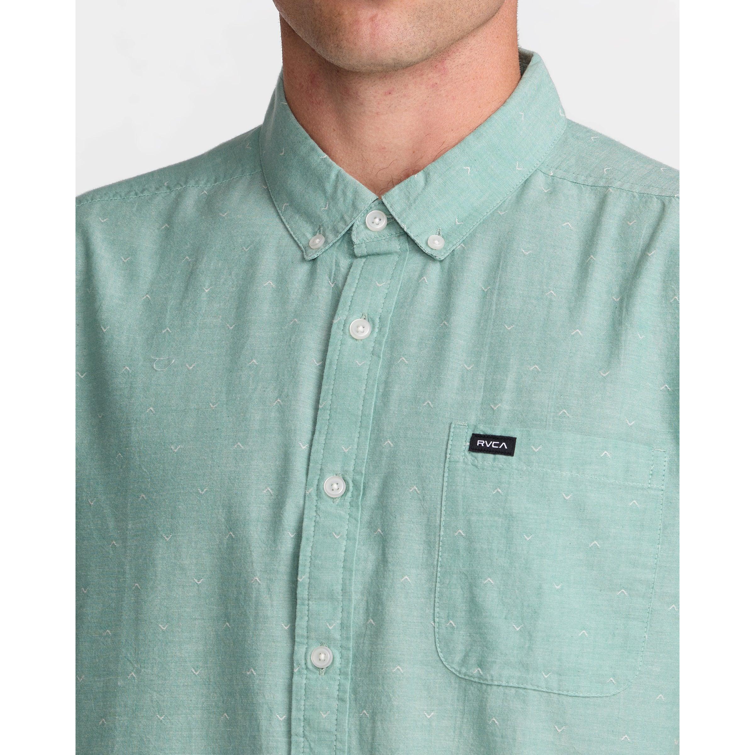 RVCA That'll Do Dobby Short Sleeve Shirt || Bottle Green