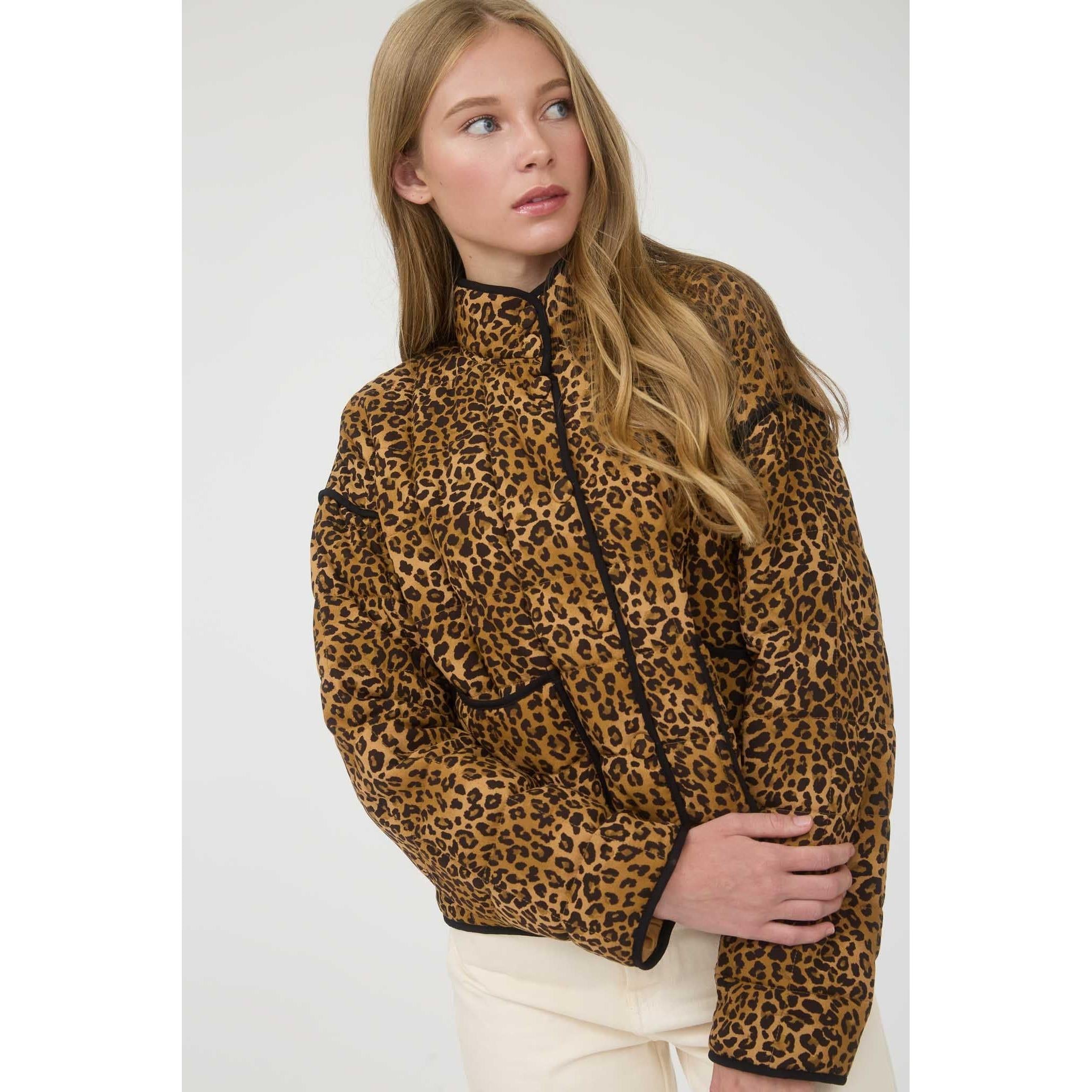 Quilted Leopard Jacket || Brown Multi