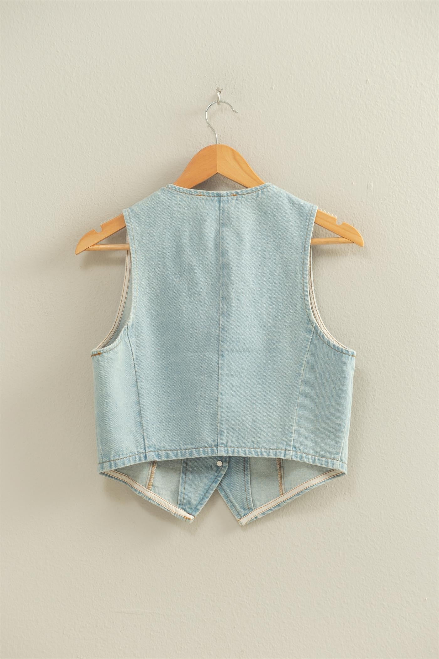 Button Up Denim Vest