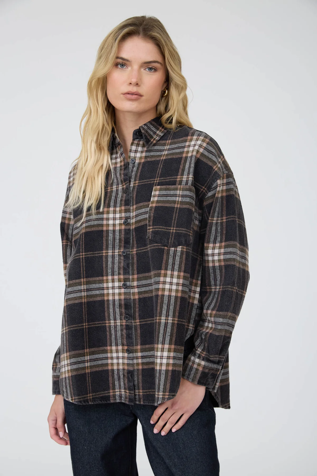 Plaid Button Down Flannel Shirt