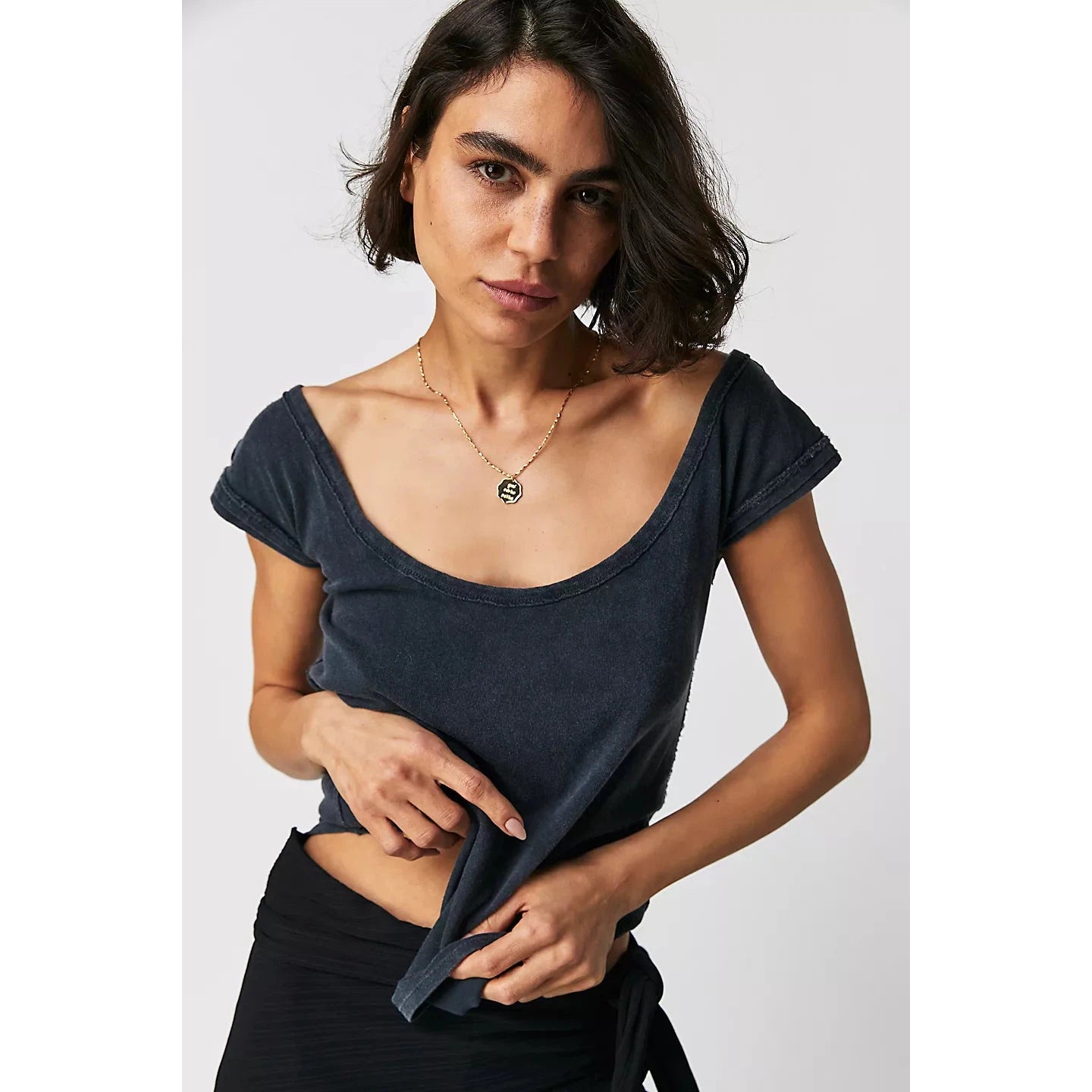 Free People Bout Time Tee || Black