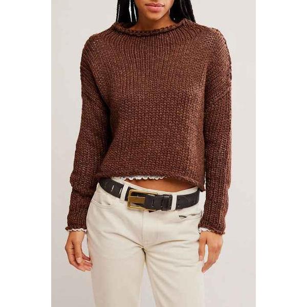 Free People opal sweater in chocolate brown