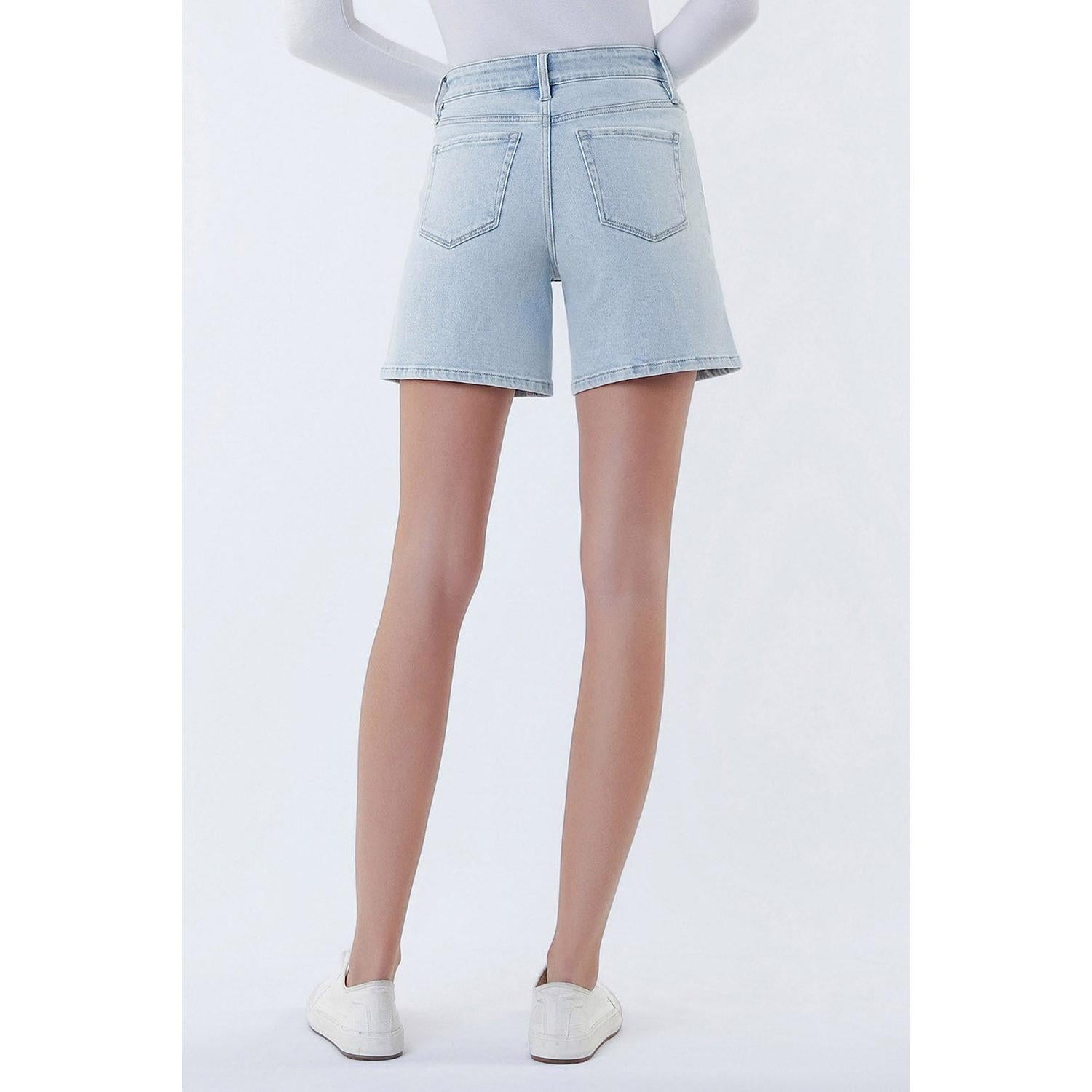 Vervet High Rise Drawstring Midi Denim Shorts || Vintage