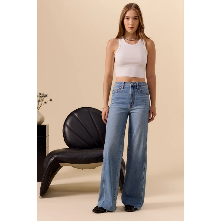 Daze far out wide leg jeans with side seam