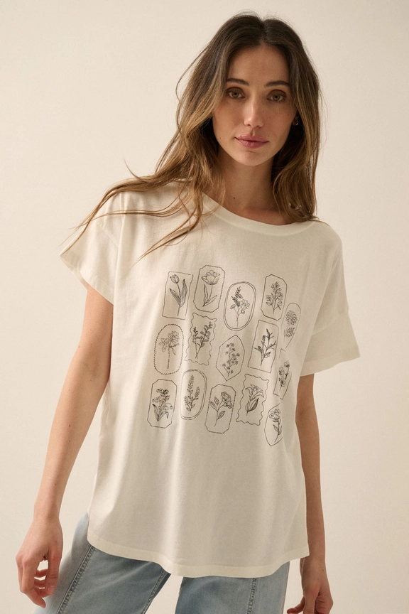 graphic t-shirt with flowers