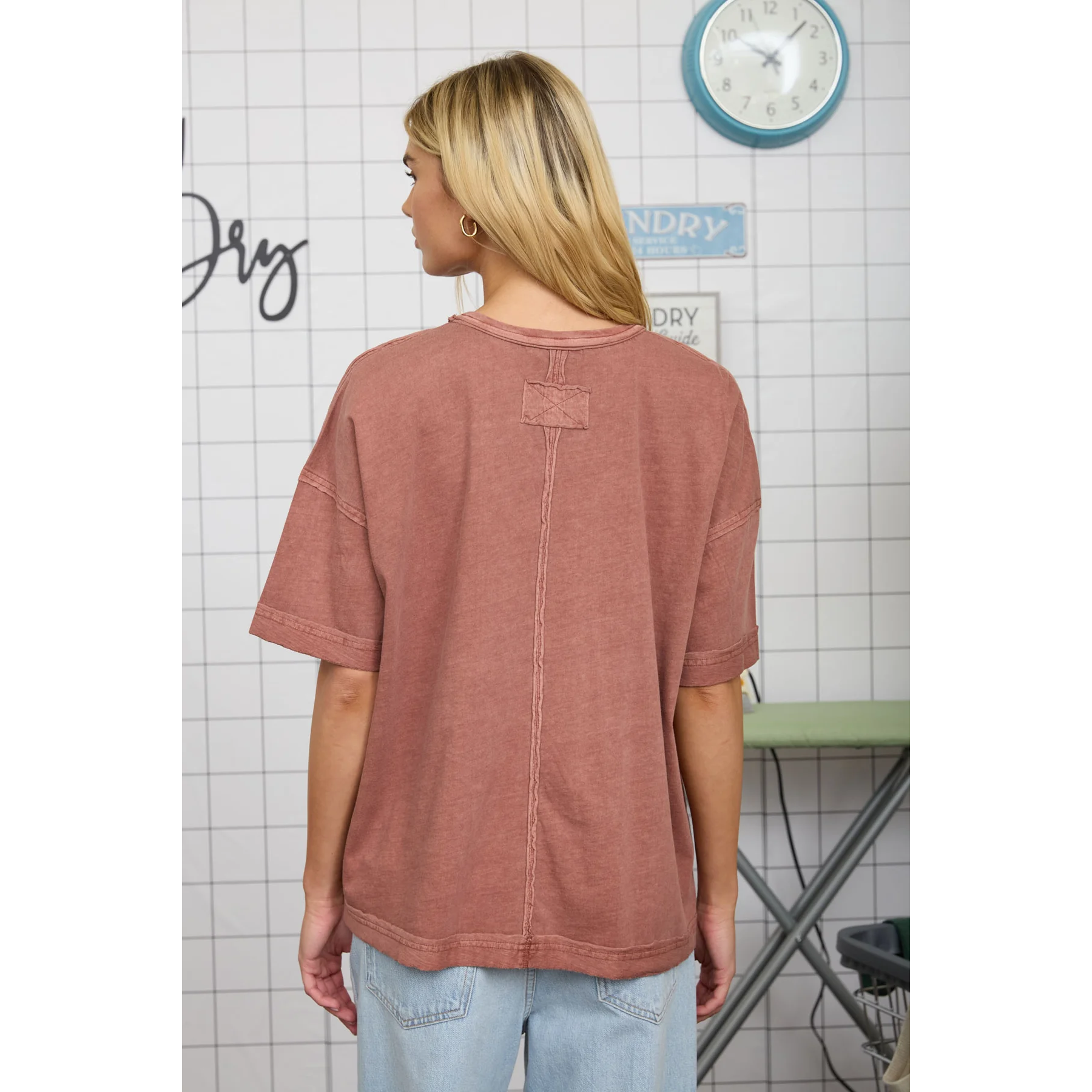 Washed Exposed Seam Tee