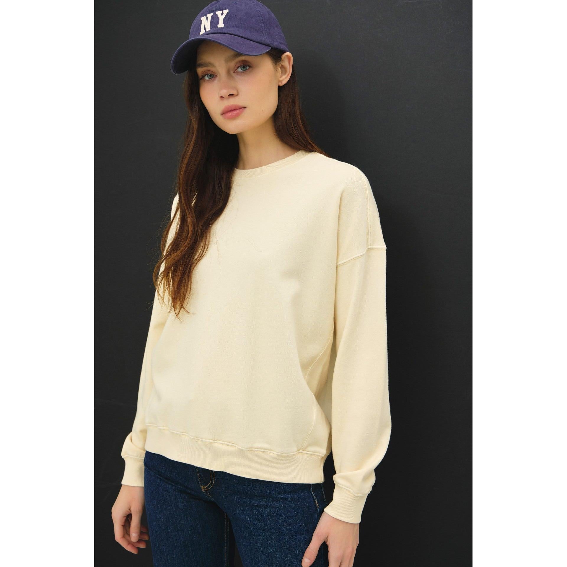 soft terry sweatshirt butter