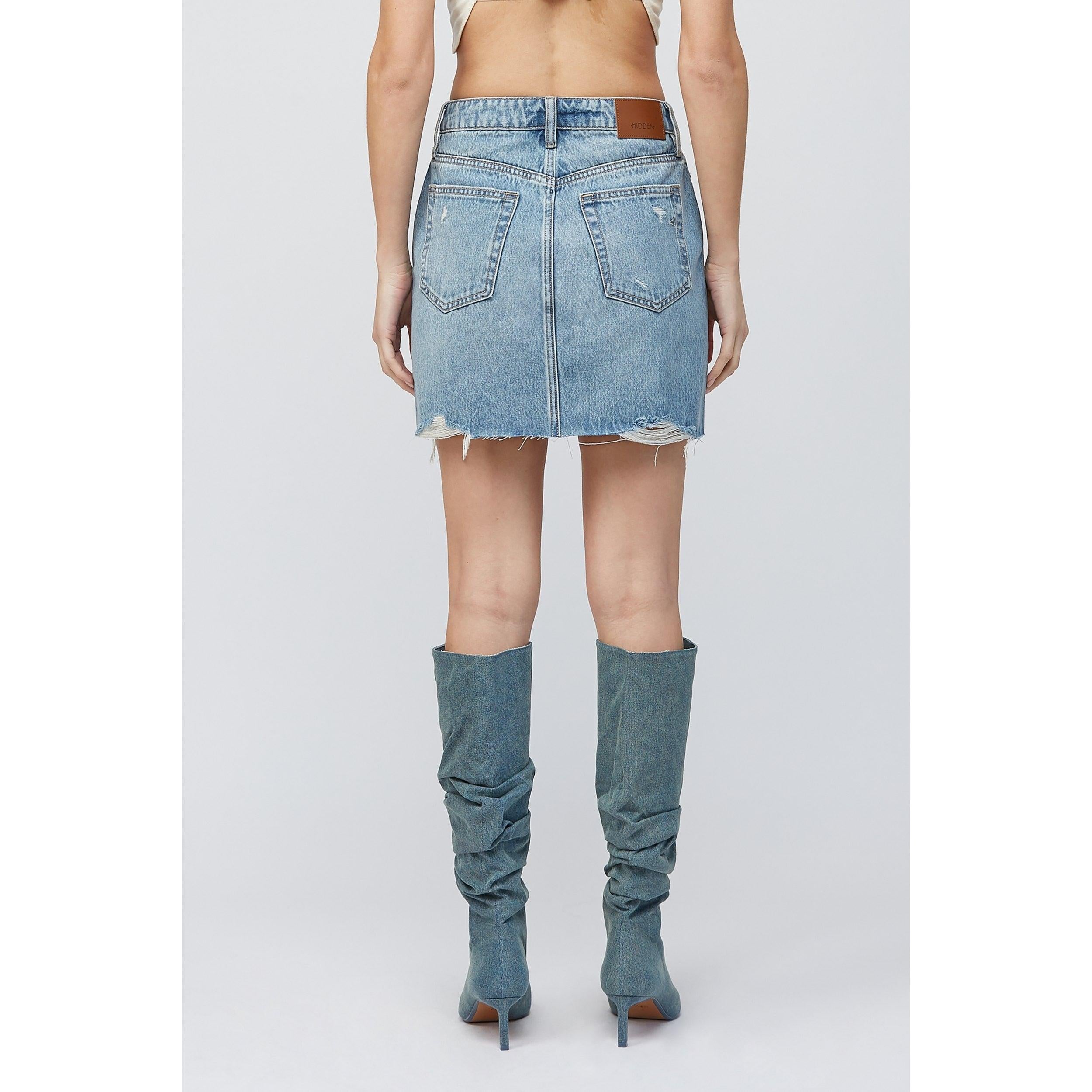 Hidden Classic Mini Skirt || Medium Blue