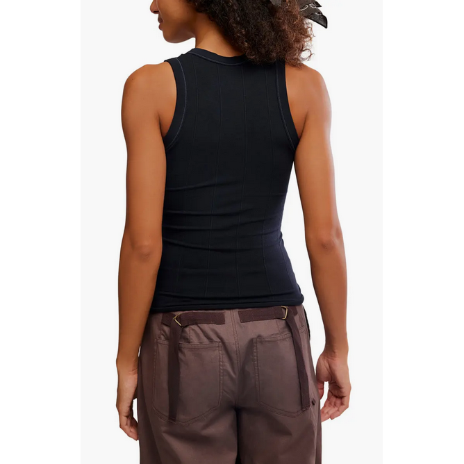 Free People So Soft Seamless Modal Tank|| Black