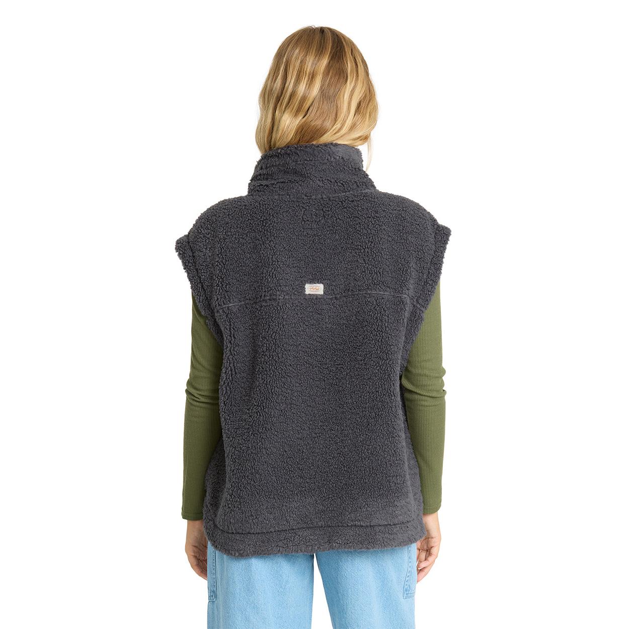 Billabong Waver Sherpa Vest || Washed Black