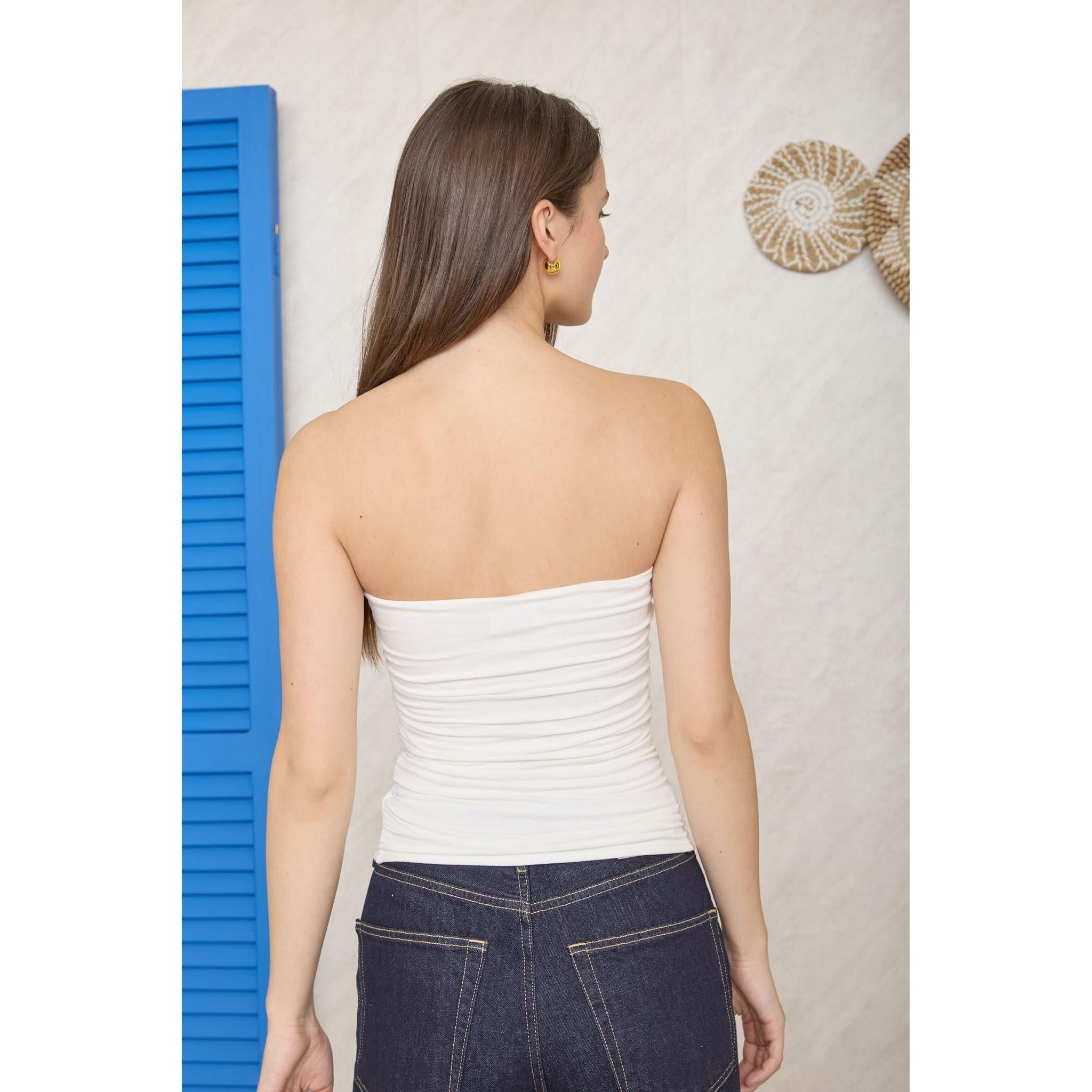 Reversible Scrunch Strapless Top