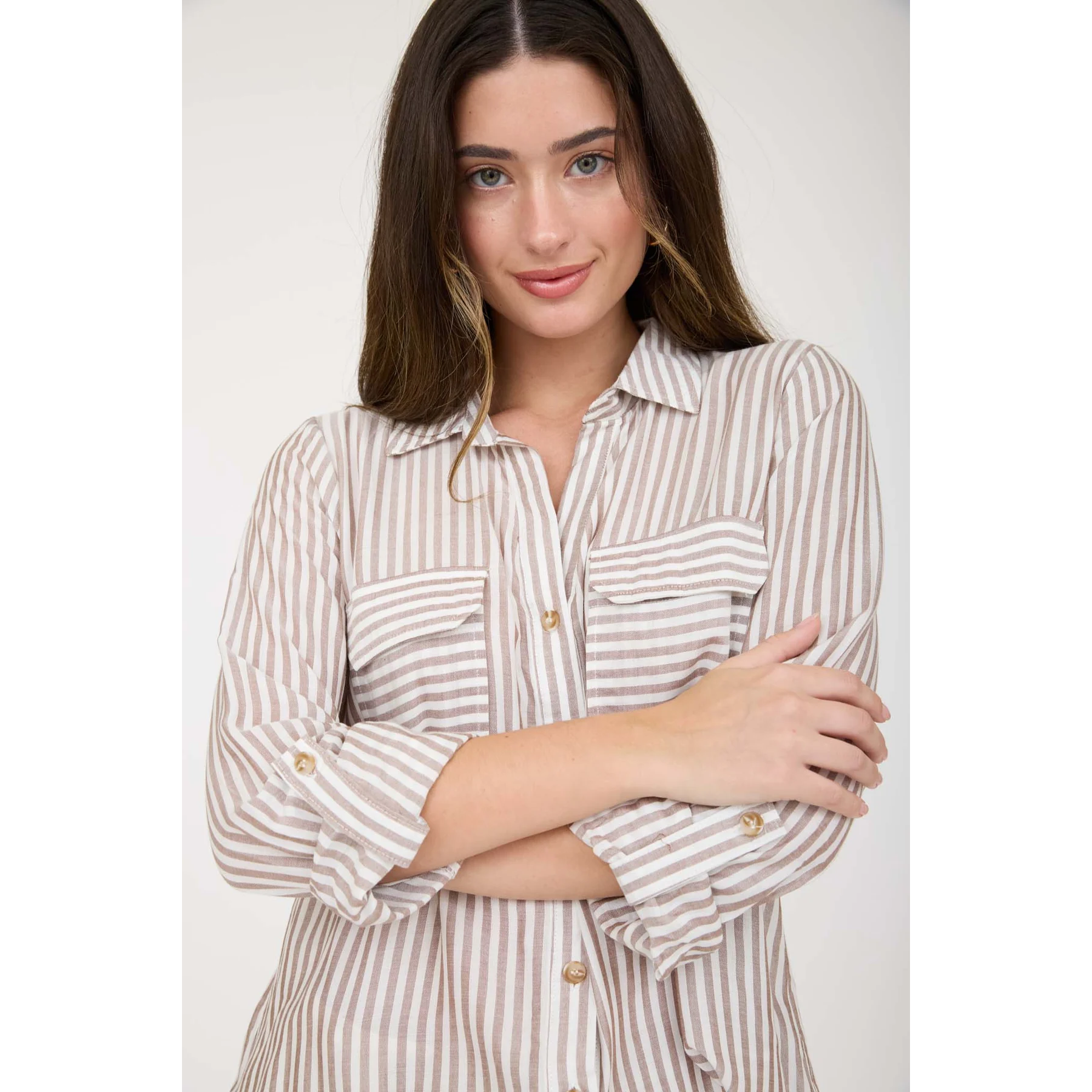 Lightweight Button Down Shirt || Brown