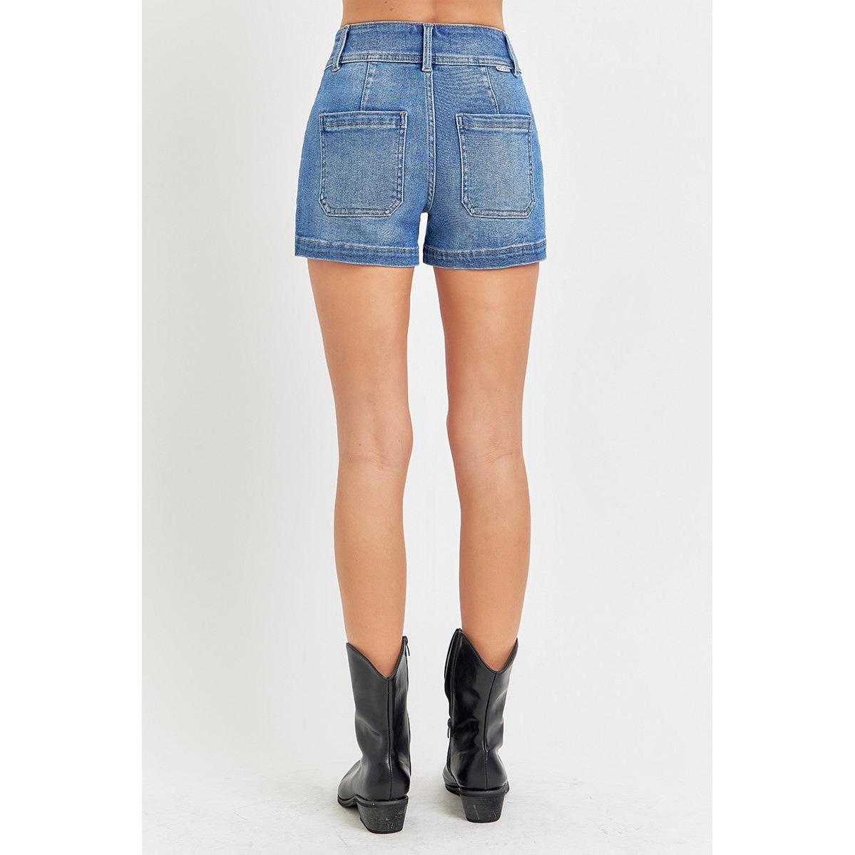 Risen High Rise Patch Pocket Shorts || Medium
