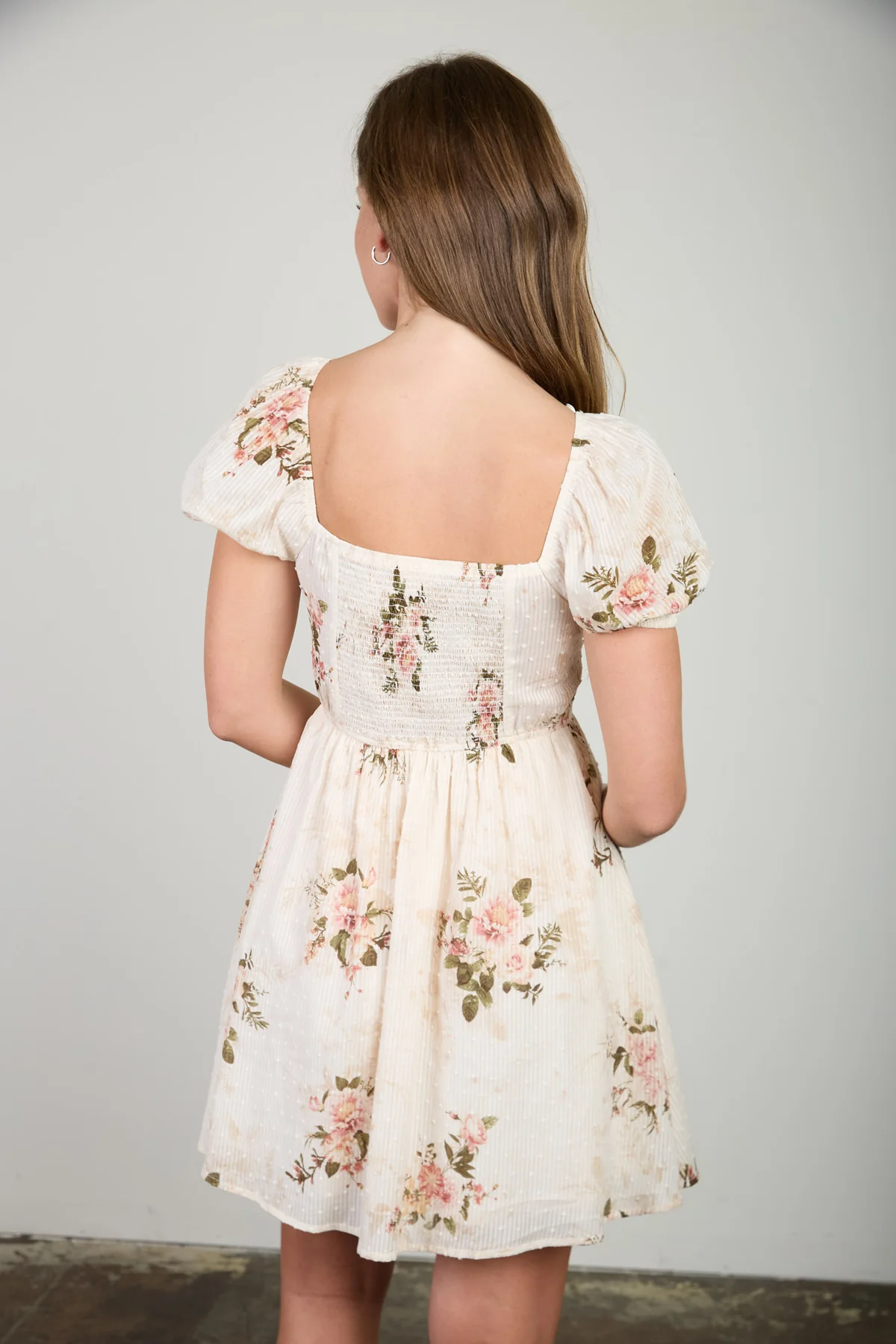 Floral Sweetheart Corset Mini Dress || Chanpagne Multi