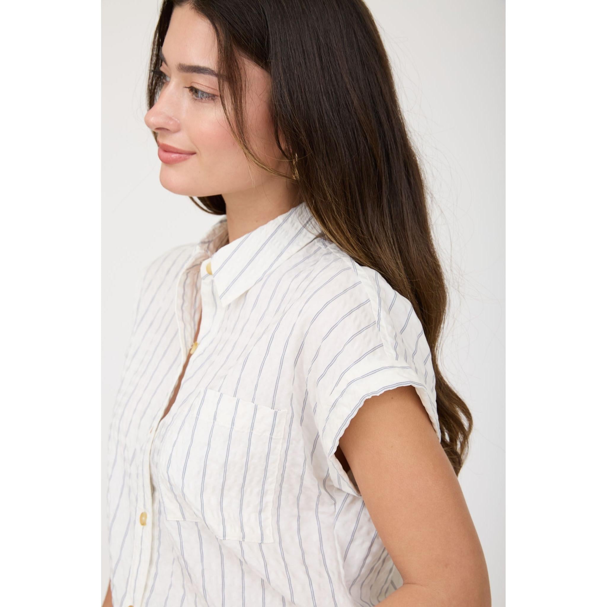 Stripe Woven Button Down Shirt