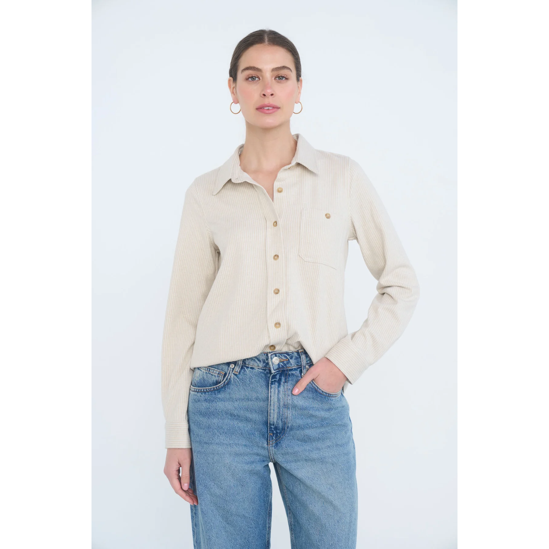 Stripe Long Sleeve Button Down Shirt