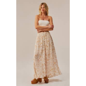 button front maxi skirt