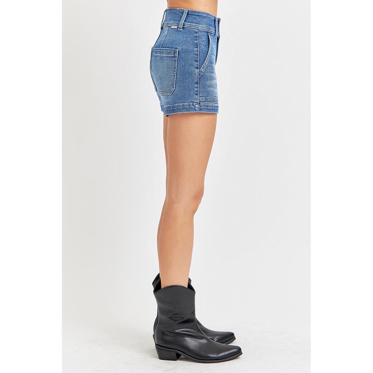 Risen High Rise Patch Pocket Shorts || Medium