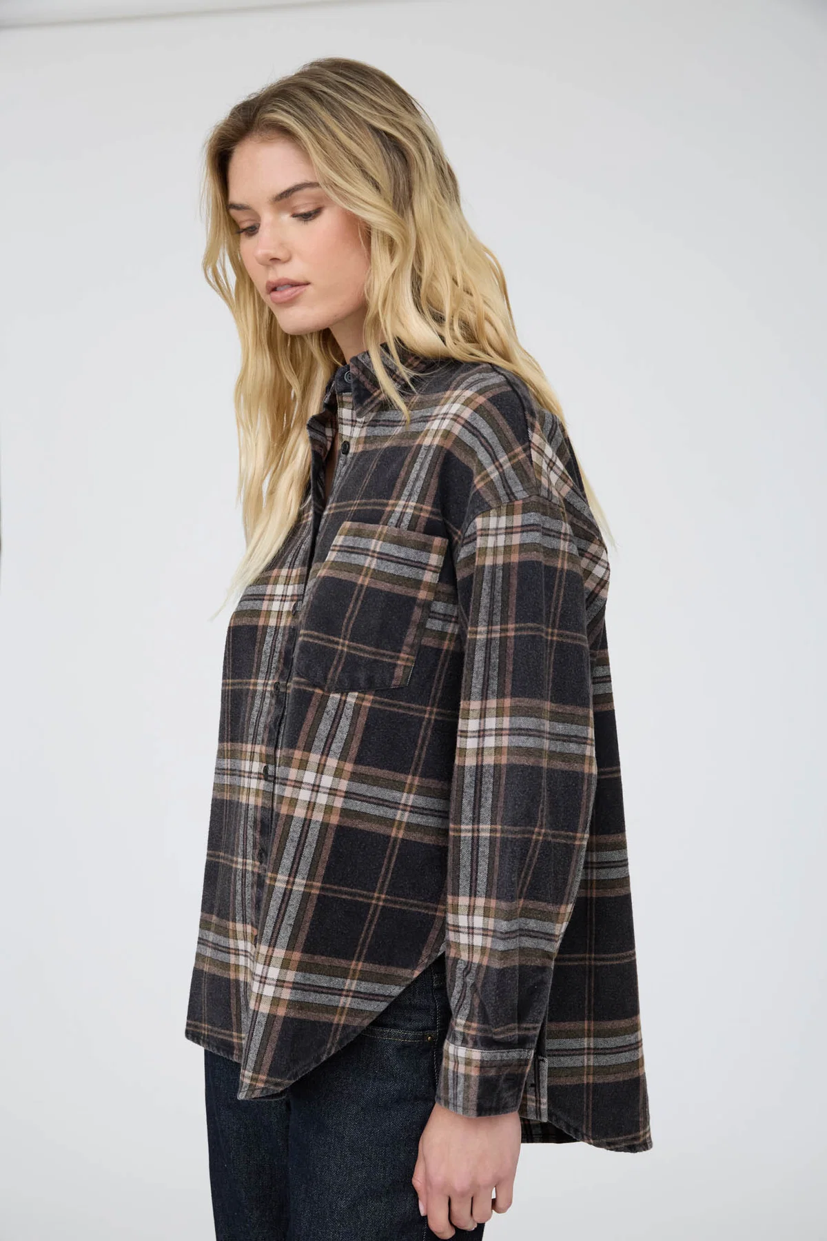 Plaid Button Down Flannel Shirt