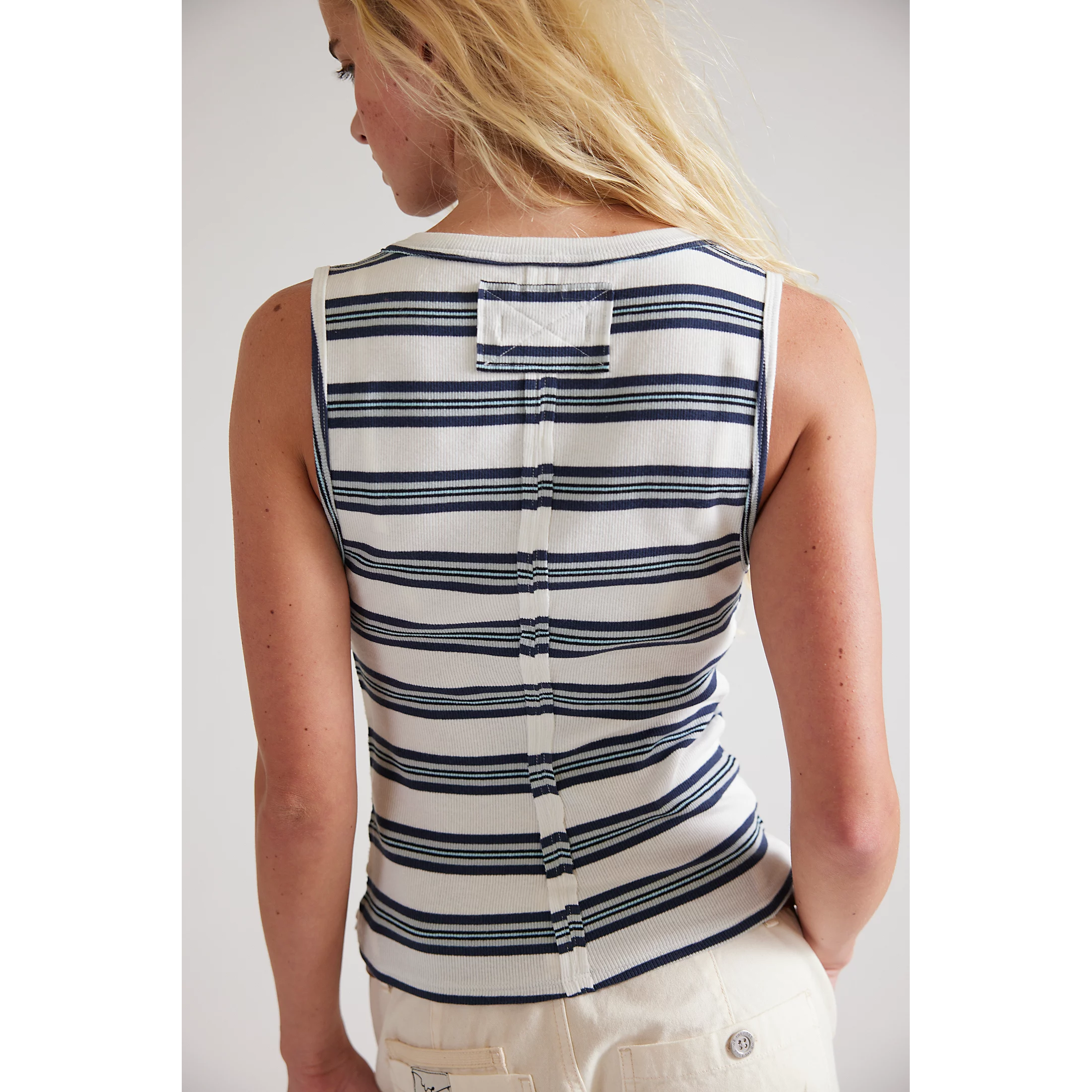 Free People Jamie Henley Striped Tank Top || White Combo
