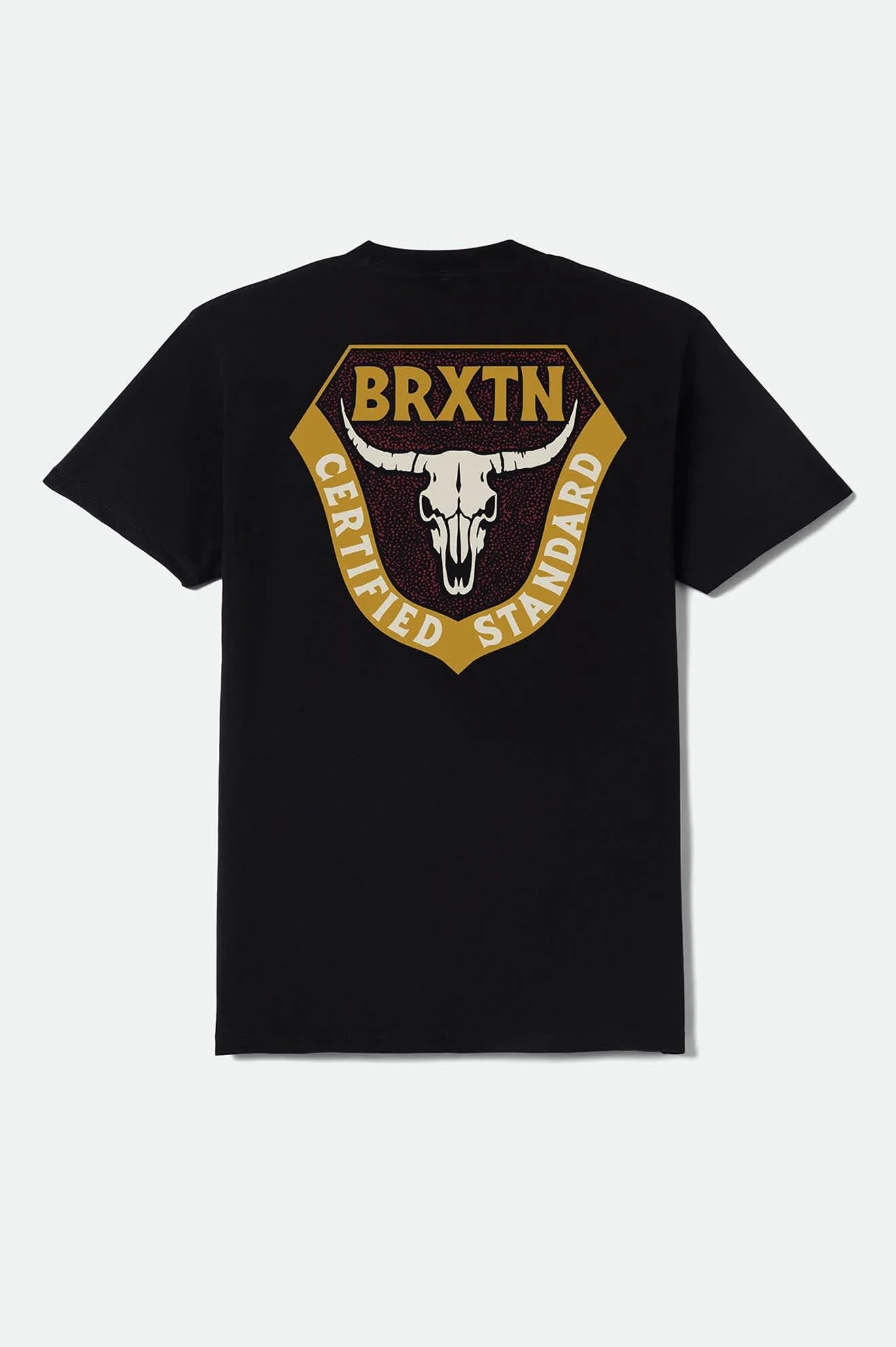 Brixton black tee shirt with bull horns