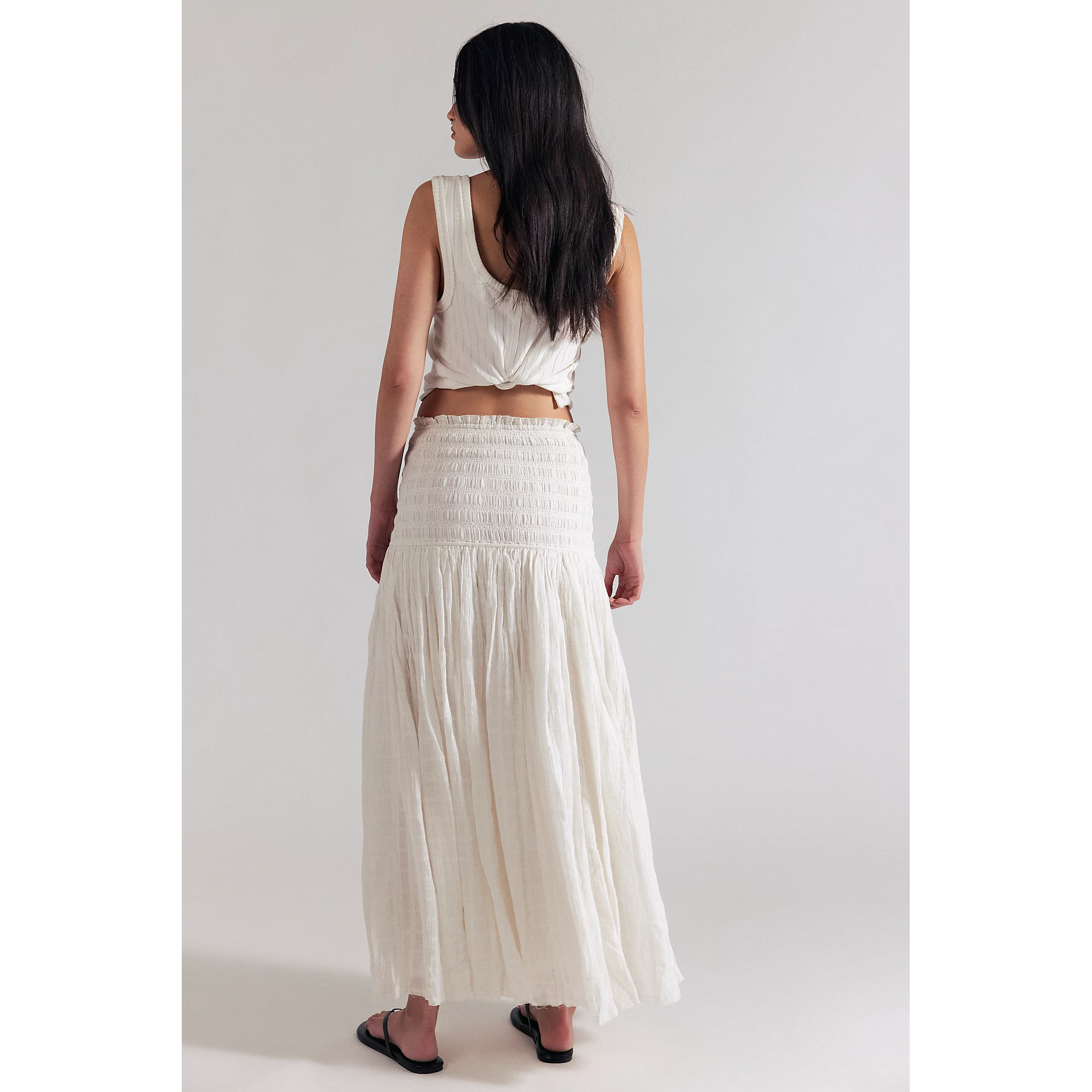 Free People Raven Solid Convertible Maxi Skirt || Ivory