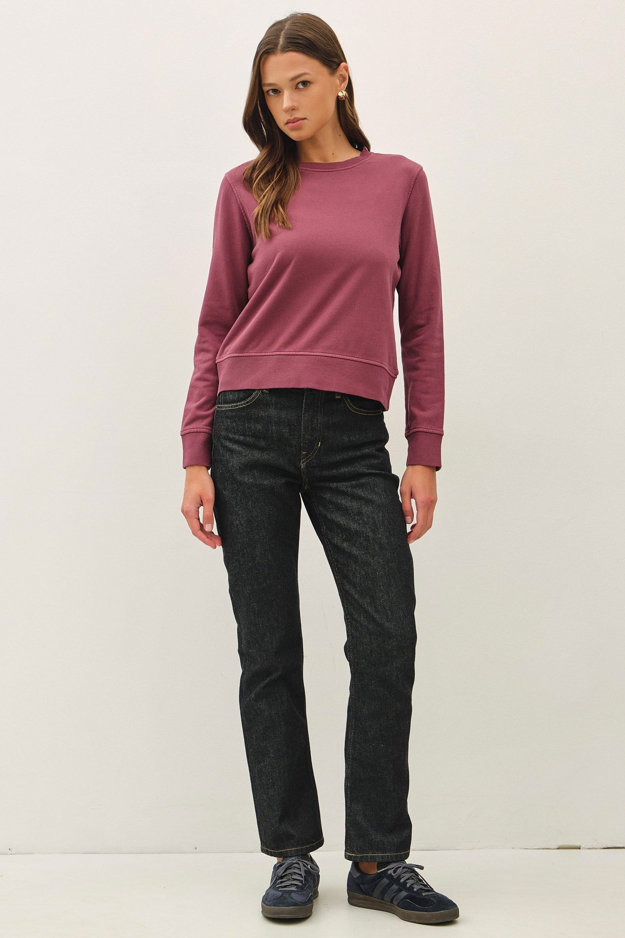 Fleece Crew Sweatshirt || Merlot