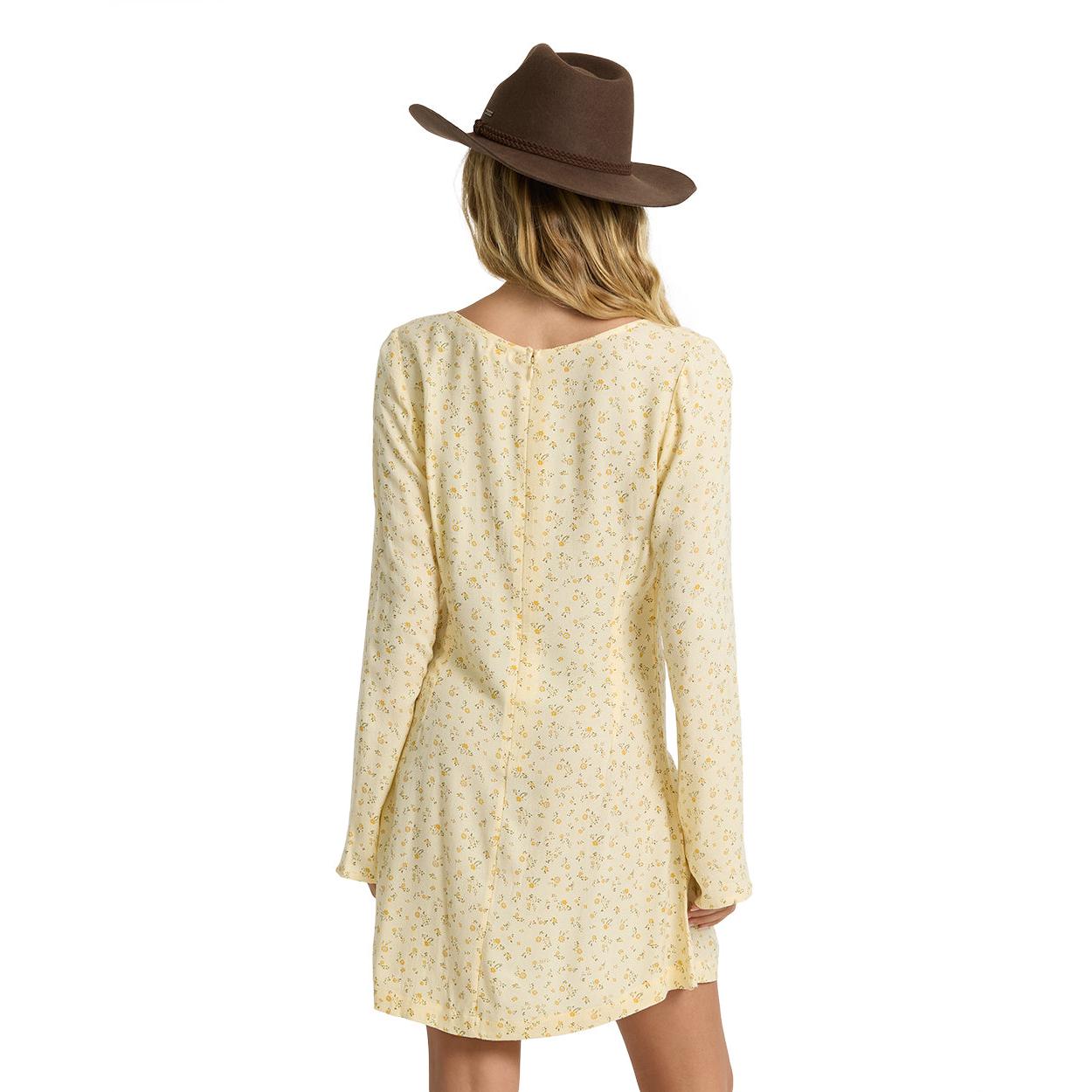 Billabong Fall For You Long Sleeve Mini Dress || Light Yellow