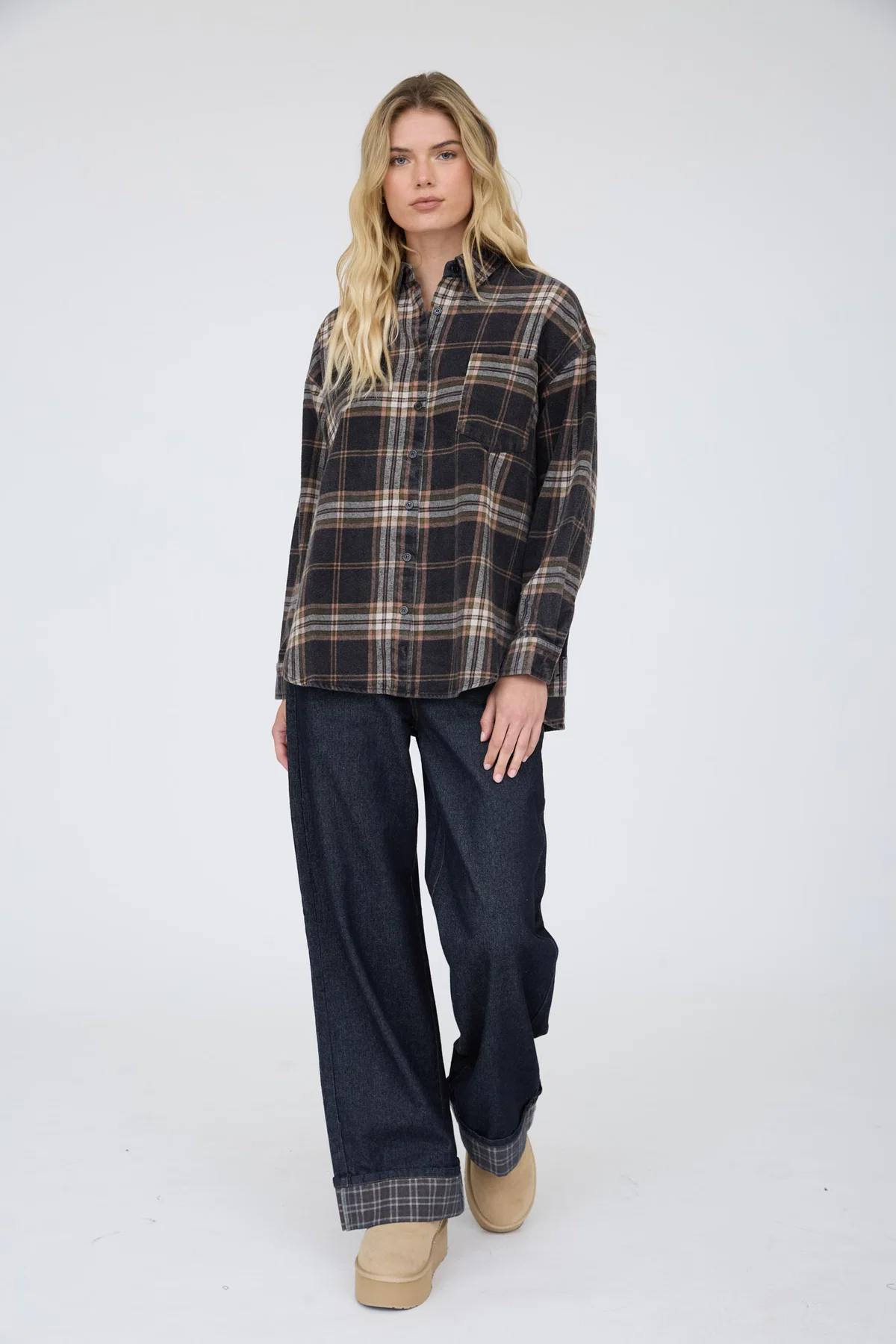 Plaid Button Down Flannel Shirt