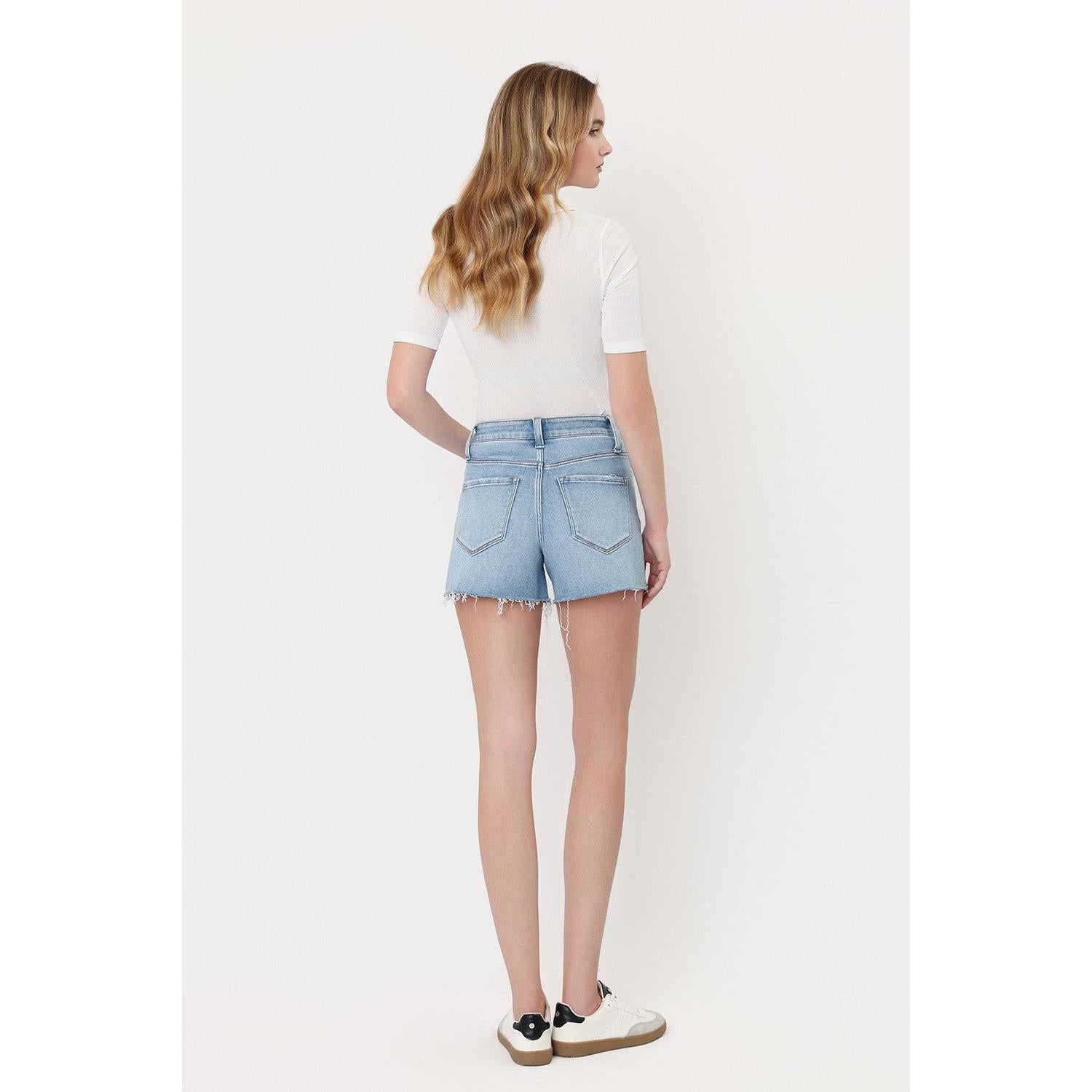 Lovervet High Rise Distressed A Line Shorts || Righteous
