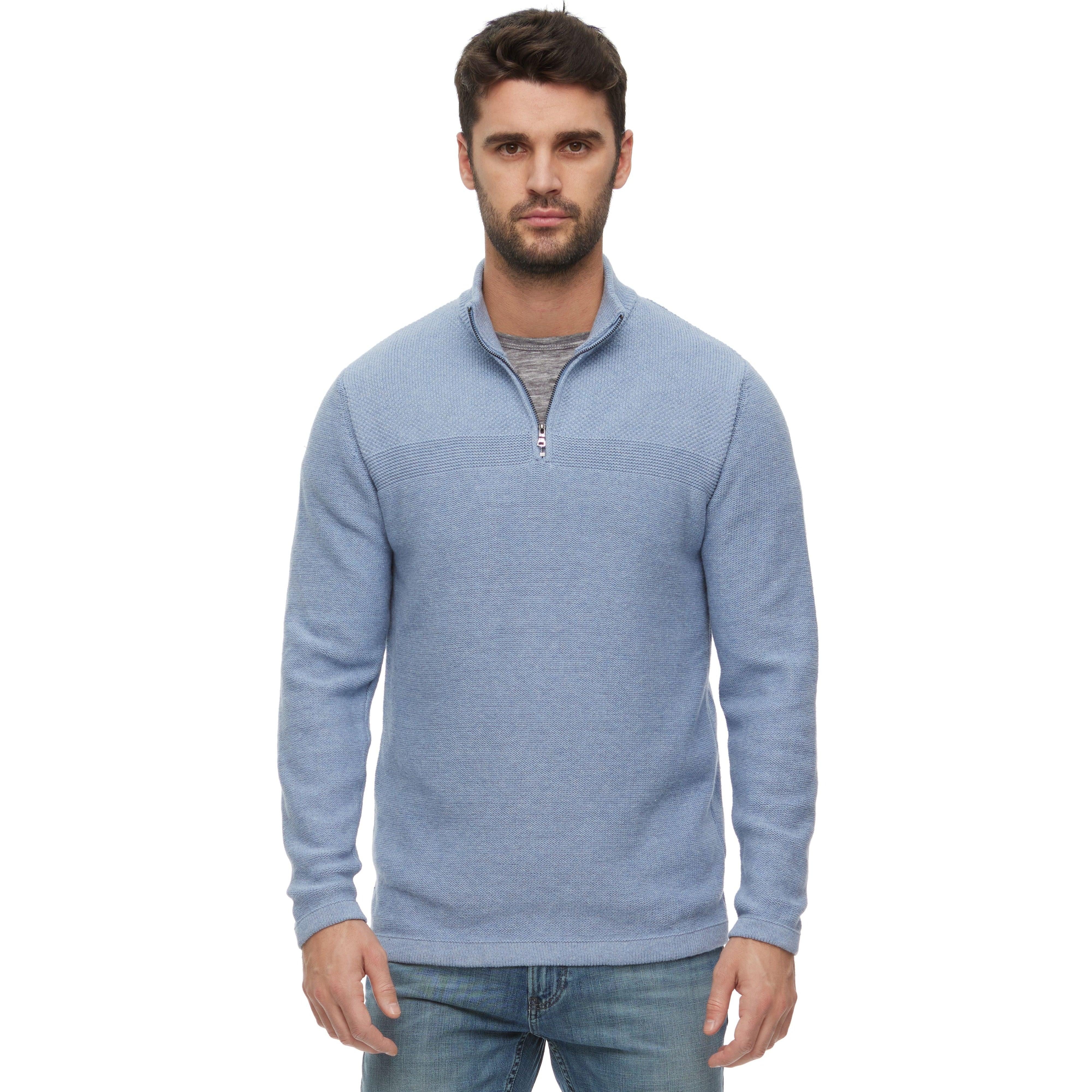 flag & anthem mens blue quarter zip