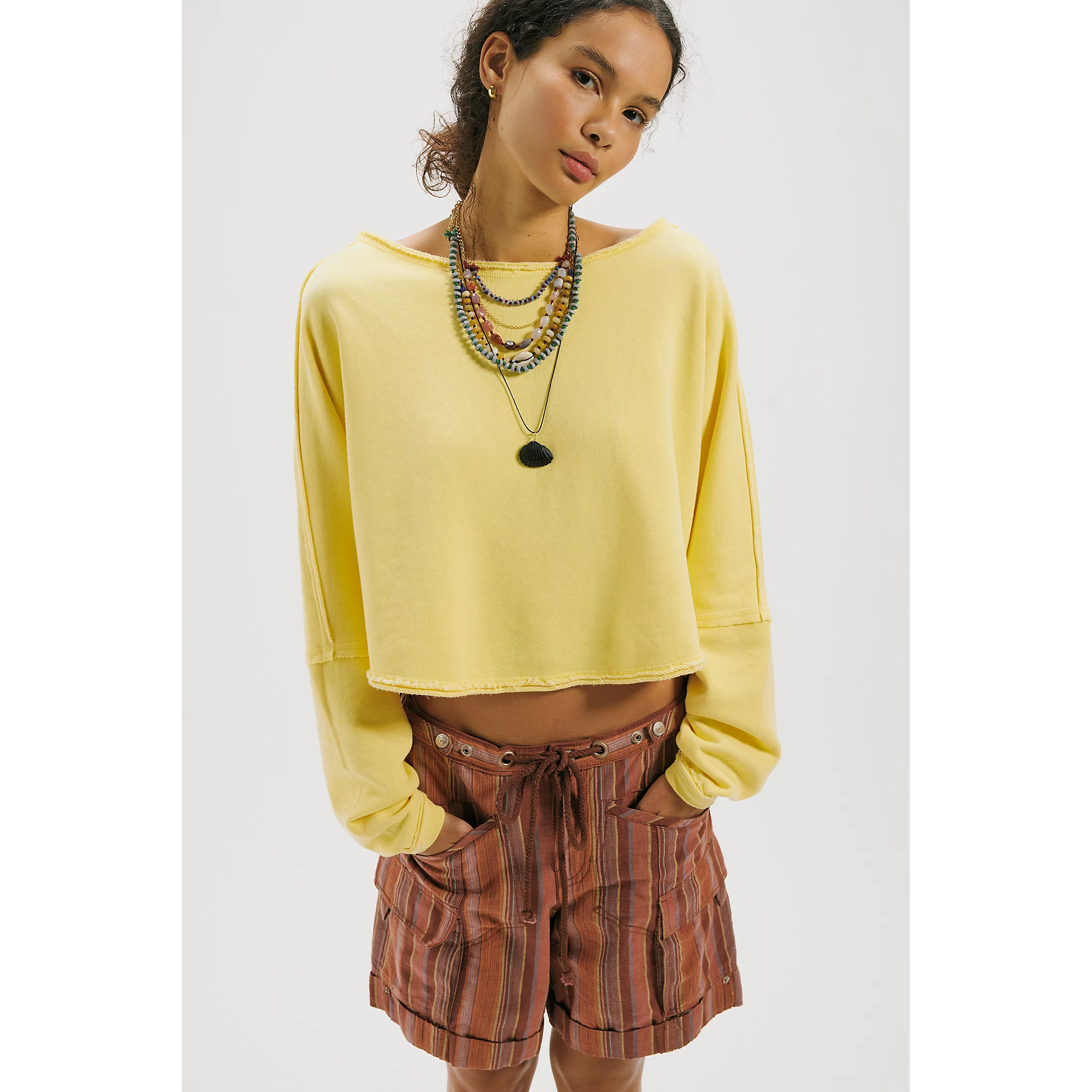 yellow free people pullover