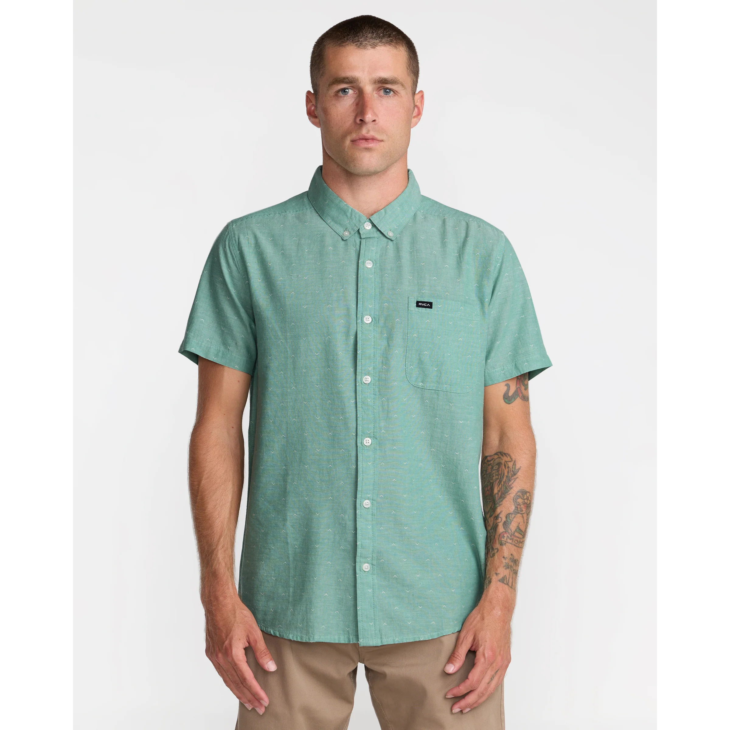 men's RVCA short sleeve button up