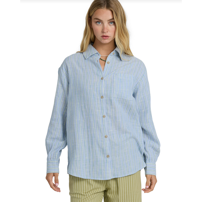 Billabong Wanderer Printed LS Woven || Twilight Blue