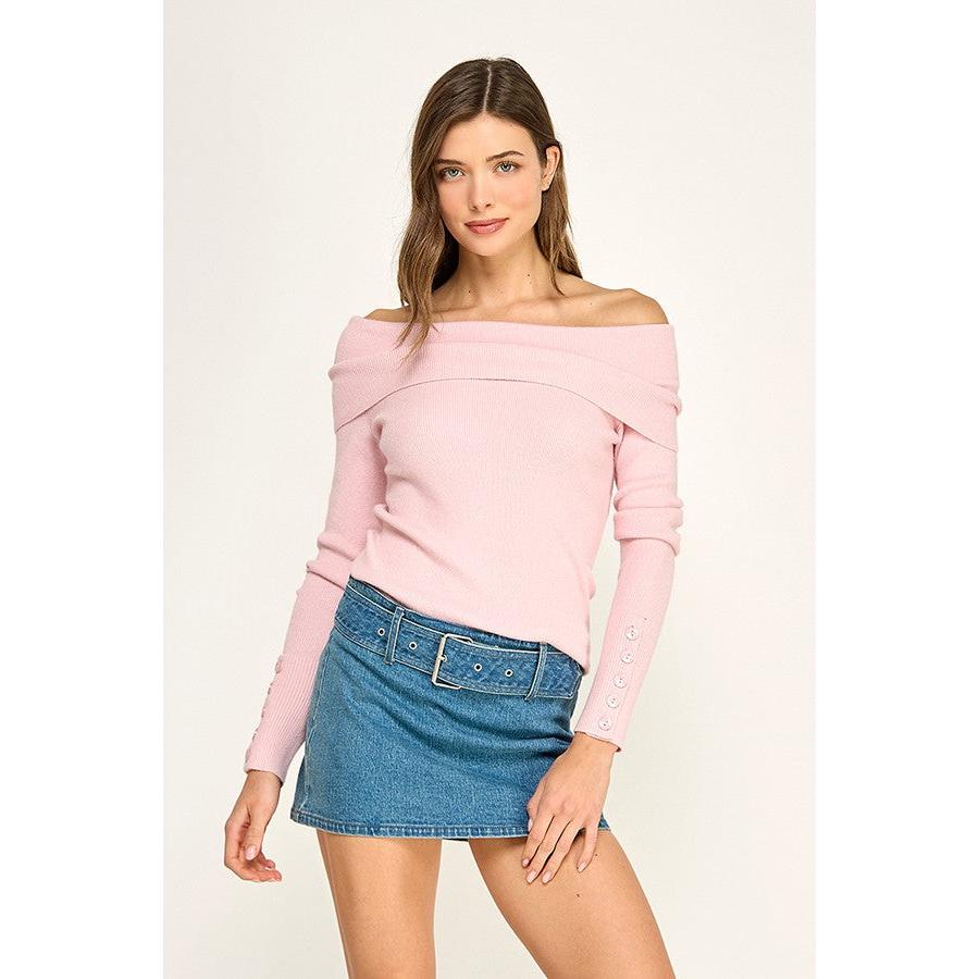 pink off the shoulder top