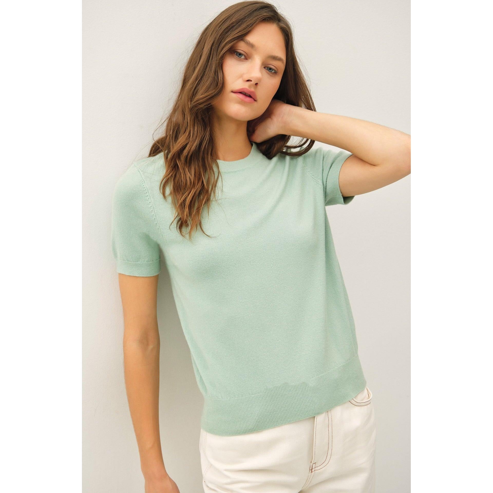 lightweight crewneck sweater top