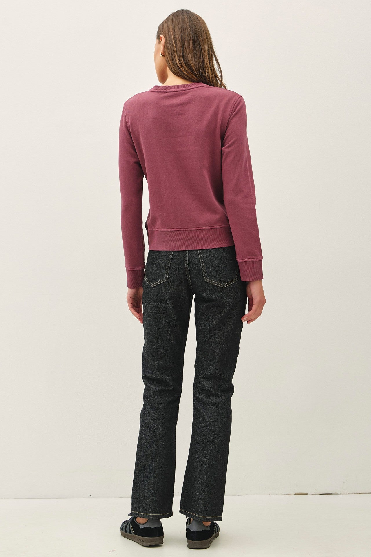 Fleece Crew Sweatshirt || Merlot