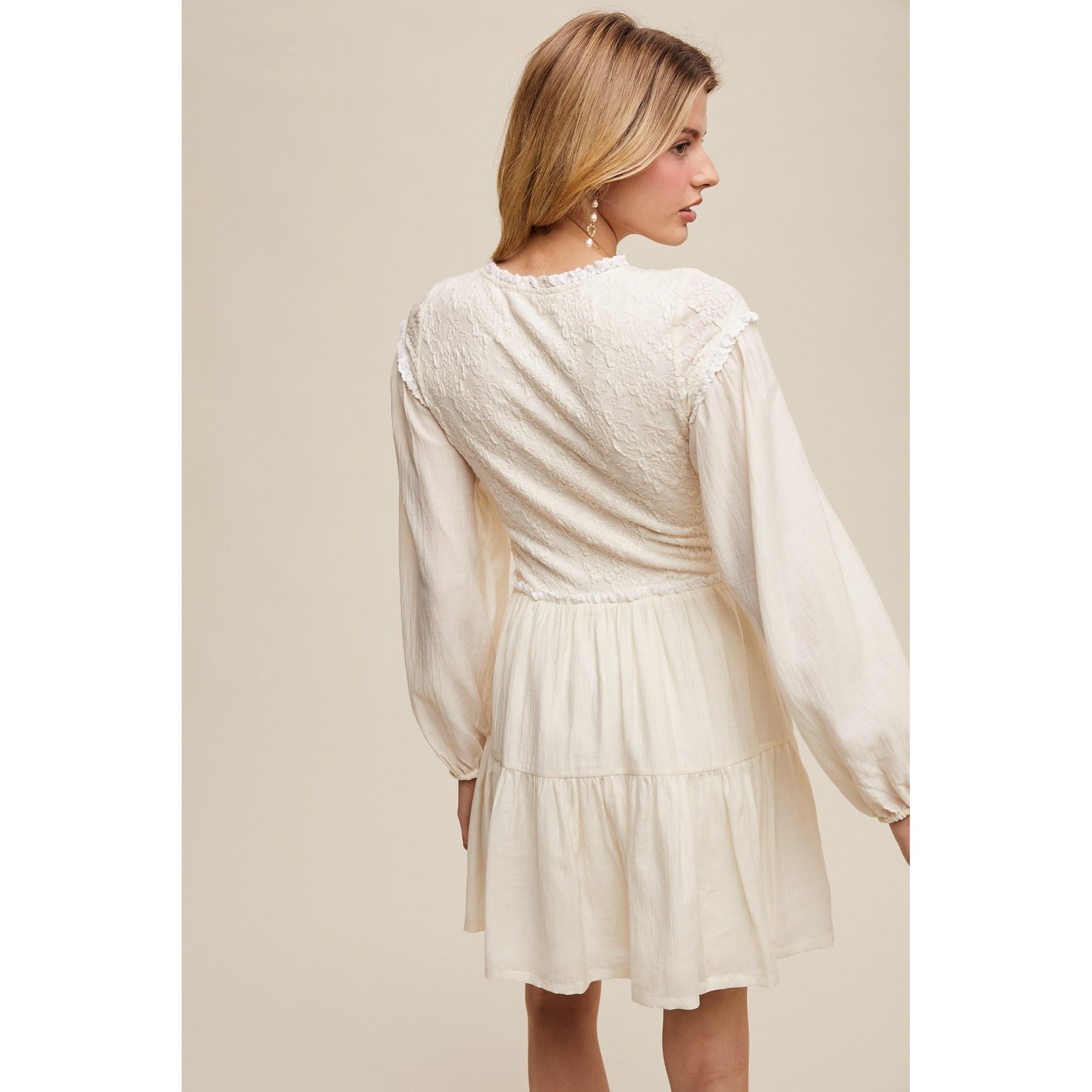 Lace Corset Dress || Cream