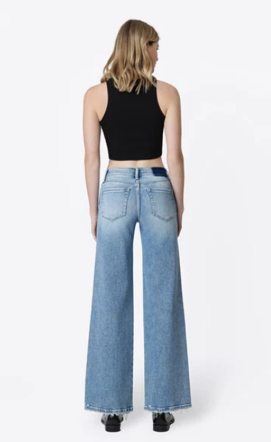 Flying Monkey Mid Rise Full Length Wide Leg Jeans || Fine