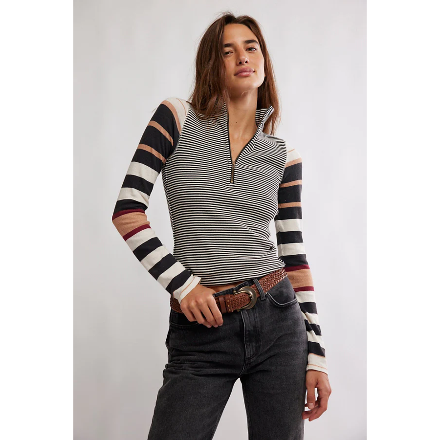 free people zip up lightweight top
