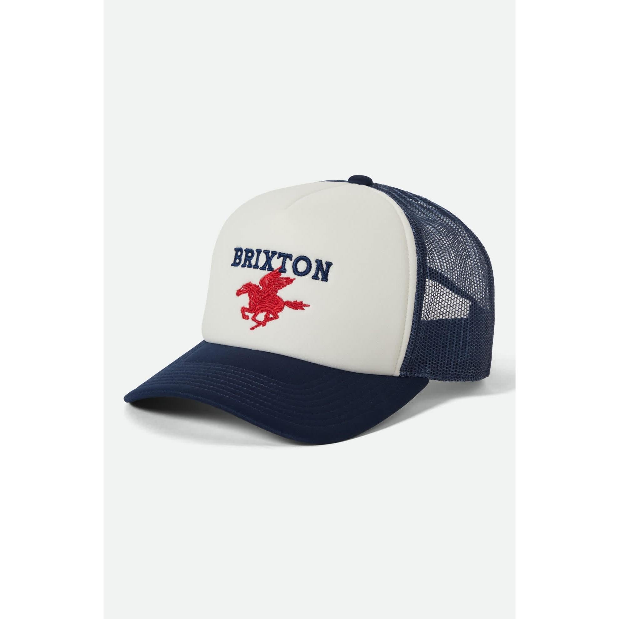 Brixton Pegasus trucker hat, red and blue Brixton trucker hat