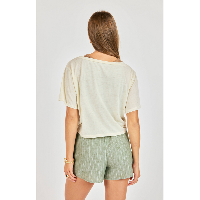 Sadie & Sage Sand Toys Layered Tank & Tee || Oatmeal Mocha