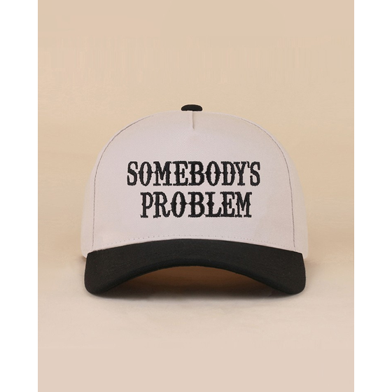 Somebody's Problem trucker hat with black brim