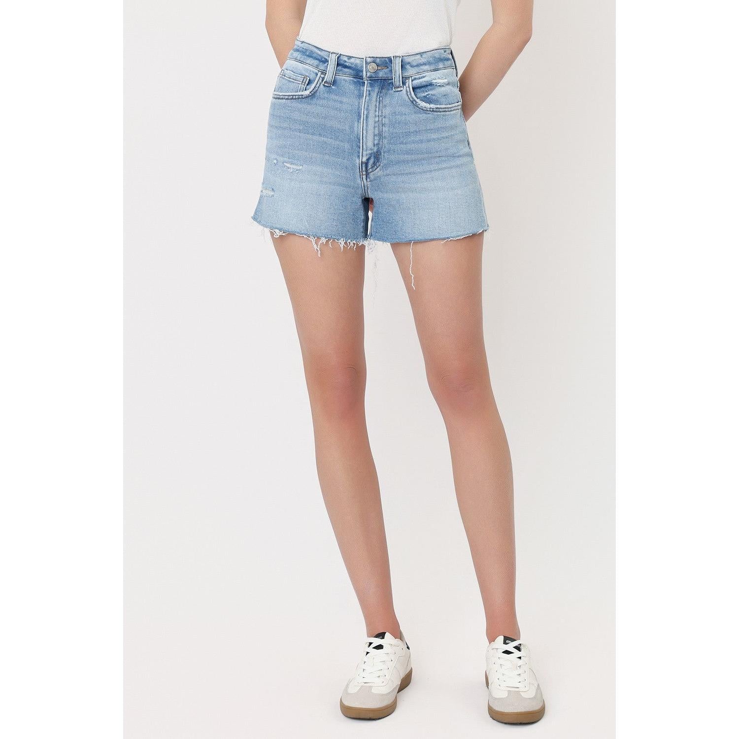 Lovervet High Rise Distressed A Line Shorts || Righteous