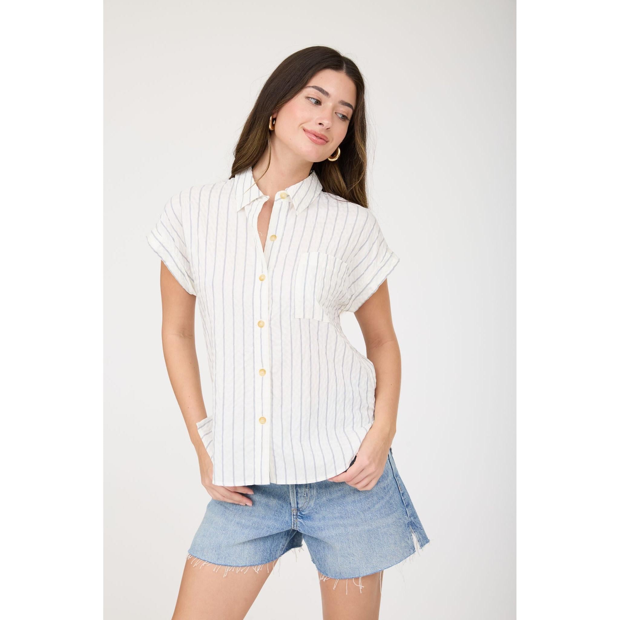 Stripe Woven Button Down Shirt