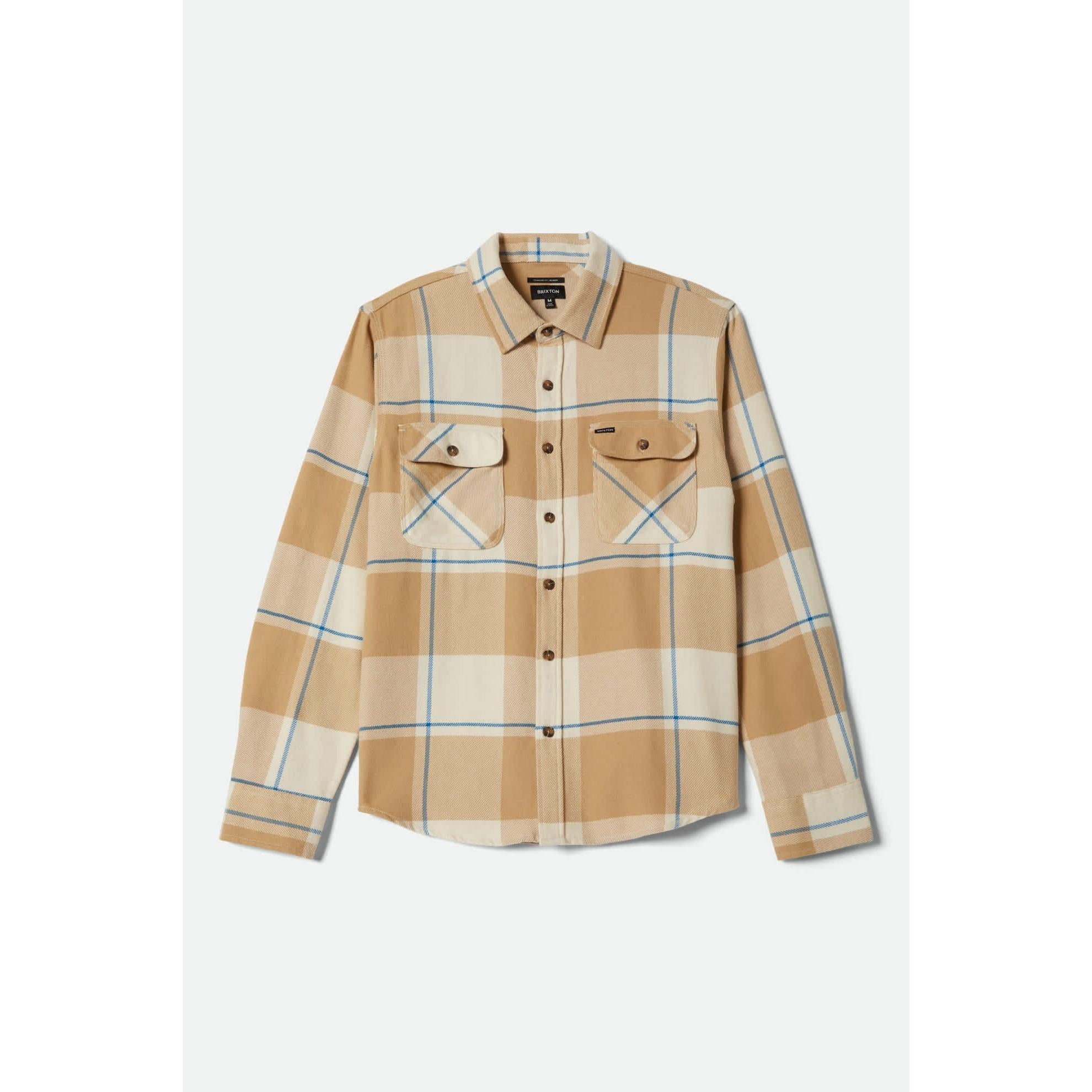 Brixton Bowery Flannel || Whitecap/Sand/Cyber Blue