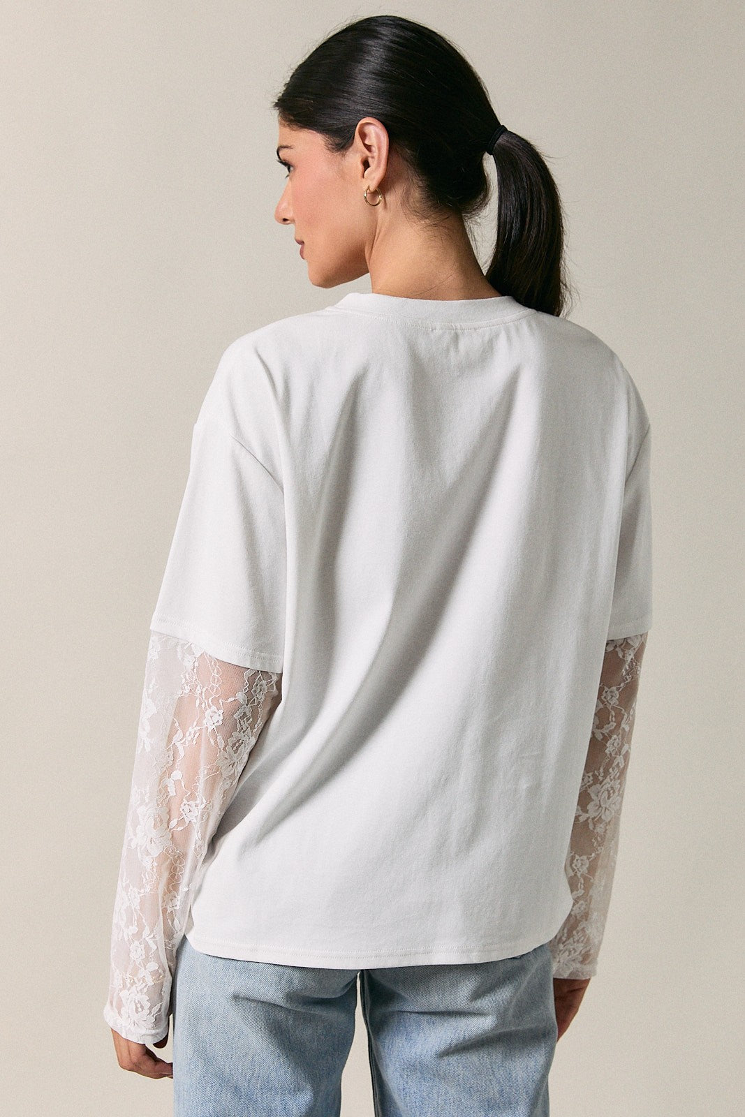 Long Lace Sleeve Tee